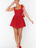 Ricci Skort Dress in Radiant Red Lace