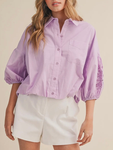 Top With Bubbly Blouse in Sweet Lilac