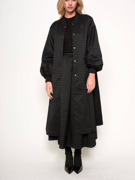 Cameron Coat in Black Houndstooth