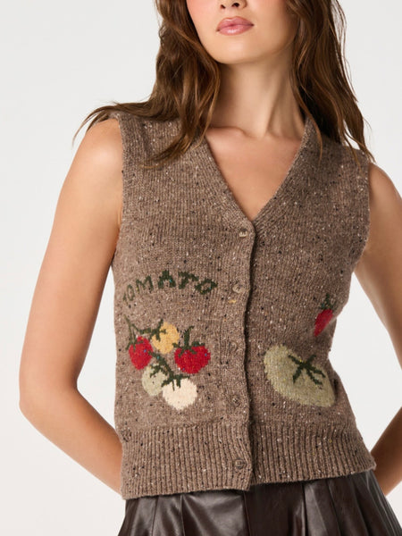 Eira Sweater Vest in Mocha