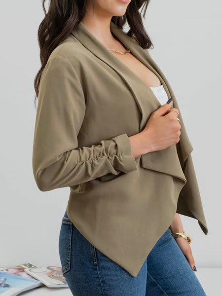 Ask The Boss Blazer in Olive