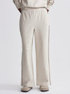 Brushed Rib Wide Leg Pant 28 in Cement Marl/Chocolate