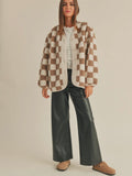 You're Playing Checkers Jacket in Mocha/White