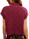 Vickie Mock Neck Sweater in Red Plum