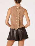 Pernille Sweater Tank in Camel
