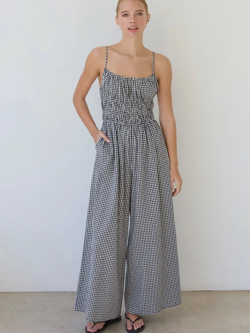 Gingham & Go Jumpsuit in Black
