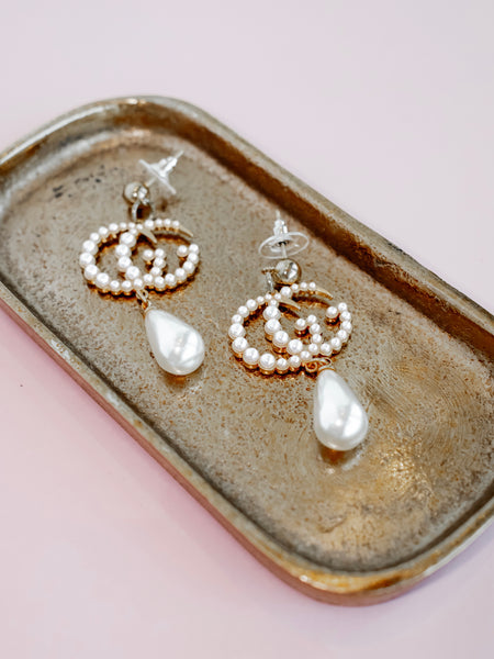 Repurposed Pearl Drop Earrings