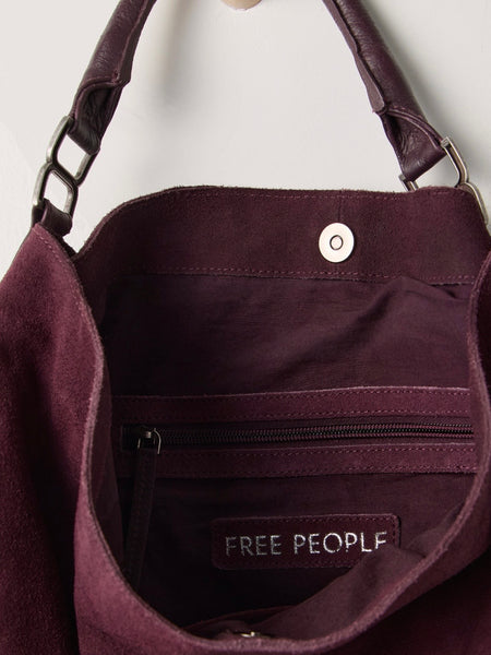 Suzie Suede Slouch Tote in Fig
