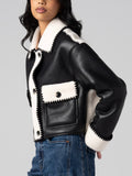 Show and Tell Whipstitch Jacket in Black & Cream