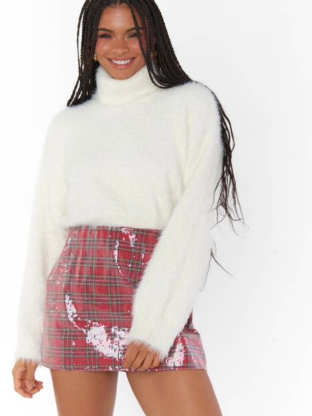 Chester Sweater in White Knit