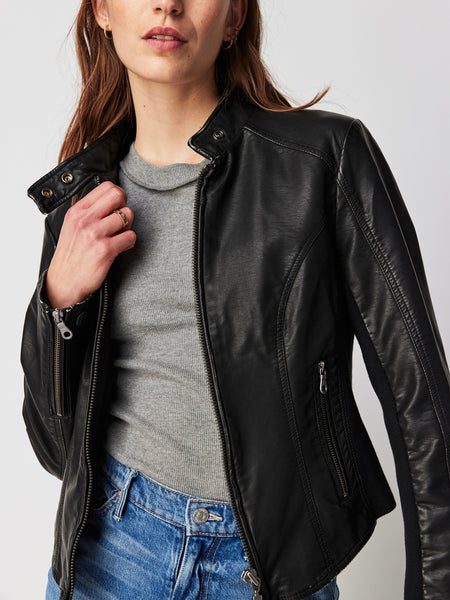 Max Vegan Moto Jacket in Black
