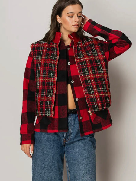 Time For Tartan Vest in Red