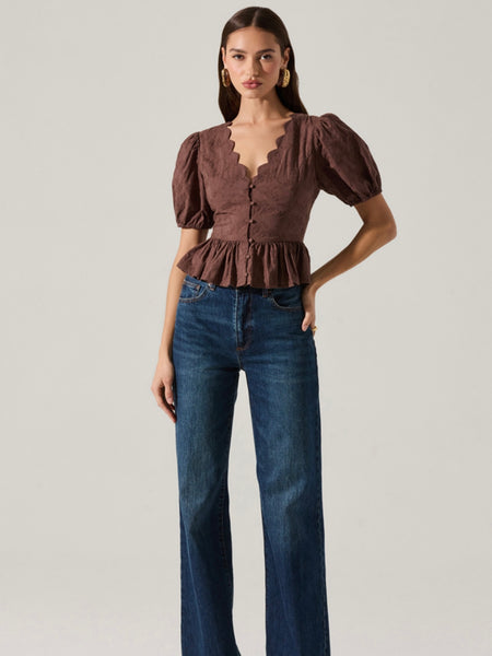 Arely Top in Brown