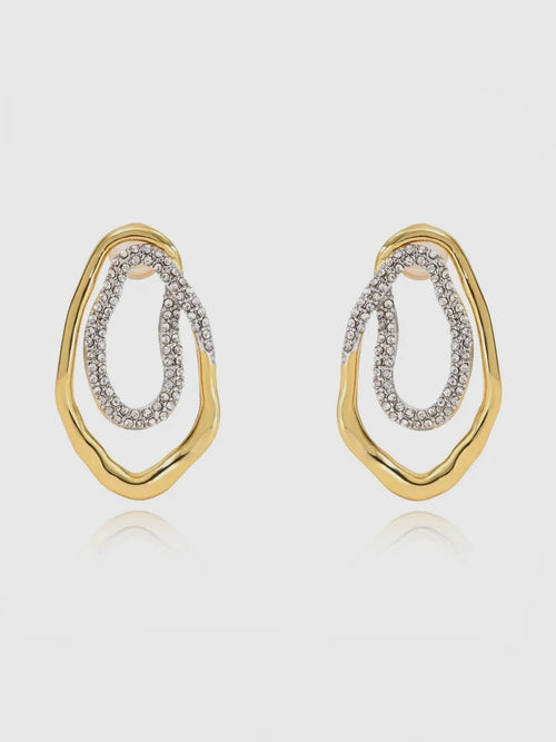 Harper Two Tone Pave Earrings