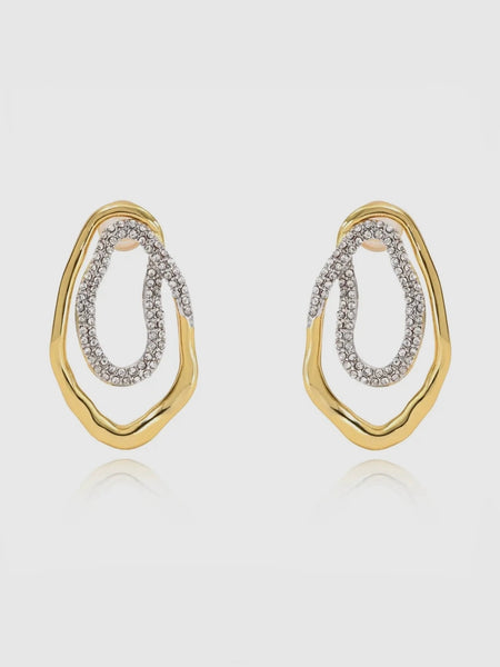 Harper Two Tone Pave Earrings