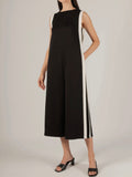 Adelaide Contrast Stripe Jumpsuit in Black
