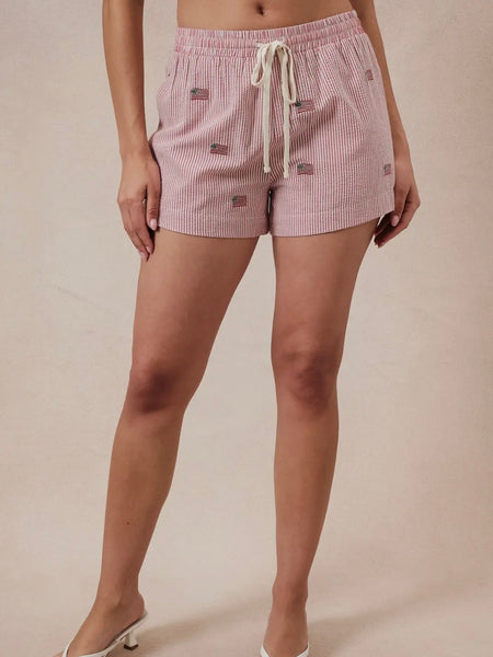 Stars & Stripes Shorts in Red