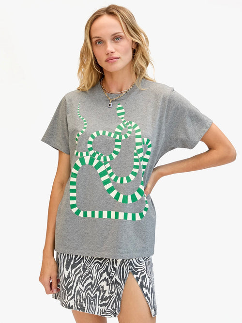 Original Tee in Grey & Green Apple Snake