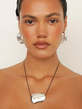 Julia Necklace in Silver & Black