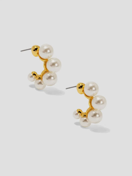 Multi Pearl Hoop Earrings