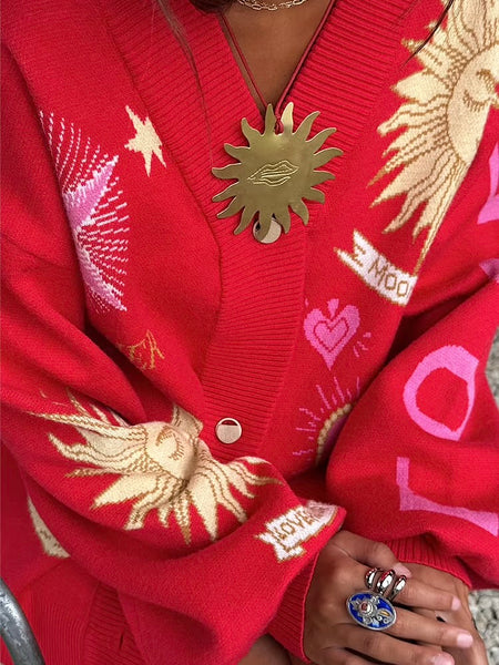 Mystical Cardigan in Red