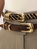 Tiger Print Skinny Belt