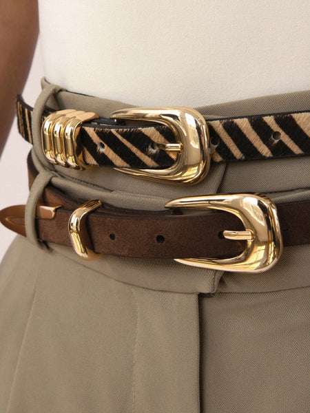 Tiger Print Skinny Belt