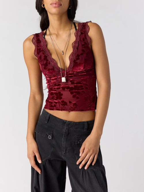Loved You First Cami in Cabernet