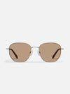 Big Time Sunnies in Brushed Silver & Tan