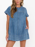 Claremont Dress in Stream Indigo
