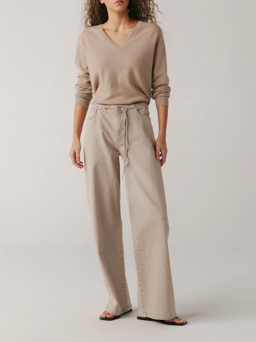 The Big Easy Pull On Wide Leg in Sand Dollar