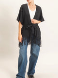 On The Fringe Sweater in Black