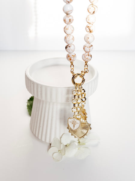 San Tropez Charm Necklace in Neutral