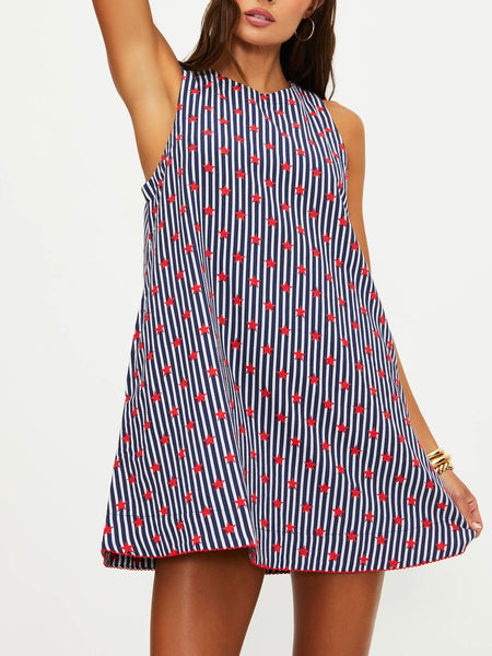 Caprina Mini Dress in Star Spangled Seas