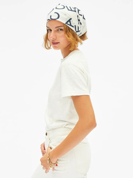 Bandana in Le Text Cream & Navy