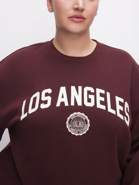 Brushed Fleece Graphic Crew Sweatshirt Los Angeles