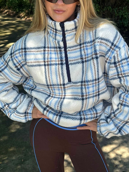Leona Sherpa Jacket in Opal Sky Sherpa
