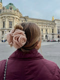 Organza Rose Claw Clip