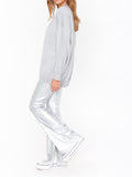 Nashville Pull On Flare in Silver Faux Leather