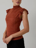 Falling for Frills Top in Rust