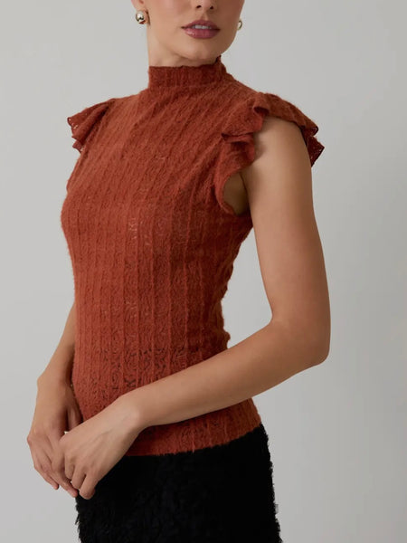 Falling for Frills Top in Rust