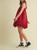 Bring The Bubbles Mini Dress in Burgundy
