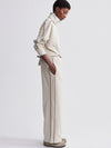 Brushed Rib Wide Leg Pant 28 in Cement Marl/Chocolate