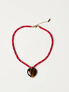 Heart Cord Necklace in Red & Tigers Eye