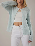 Pointing Fingers Cardi in Aqua