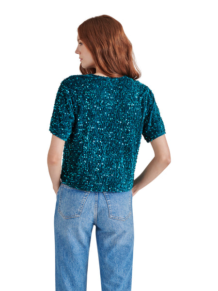 Cressa Sequin Top in Shaded Spruce