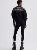 Alys Fairisle Knit Jacket in Black