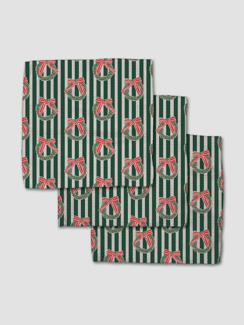 Green Wreaths Dishcloth Set