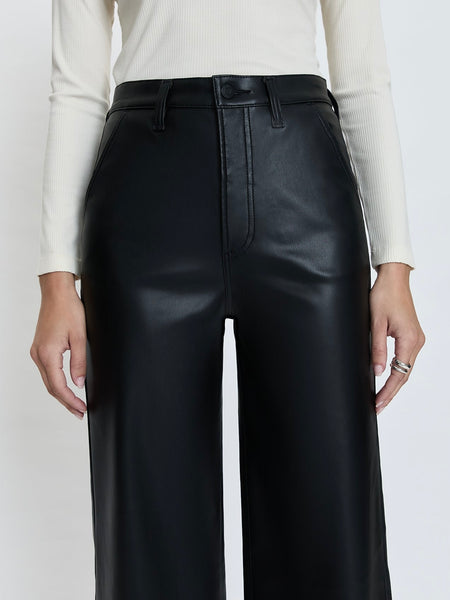 Lana Faux Leather Trouser in Slate Black