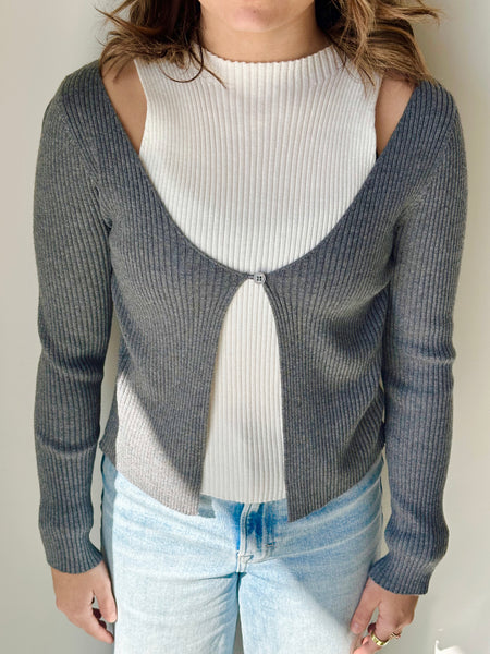 Tied Just Right Blouse in Blue Stripe